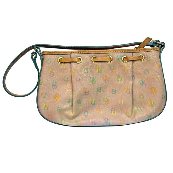 Vintage Dooney & Bourke Rainbow Monogram Shoulder Hand Bag Zipper Purse Y2K - Picture 2 of 9